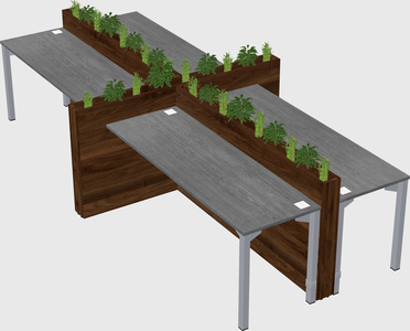 Rectangular shared desk