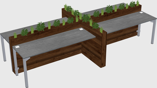 Rectangular shared desk