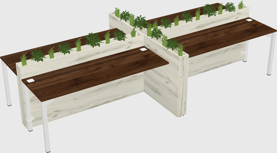 Rectangular shared desk