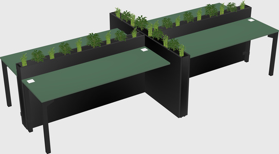 Rectangular shared desk