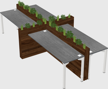 Rectangular shared desk