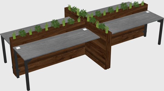 Rectangular shared desk