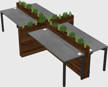 Rectangular shared desk