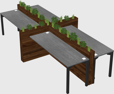 Rectangular shared desk