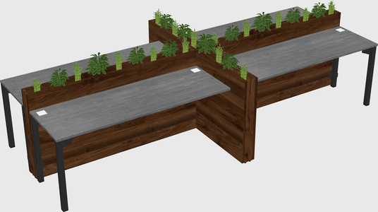 Rectangular shared desk