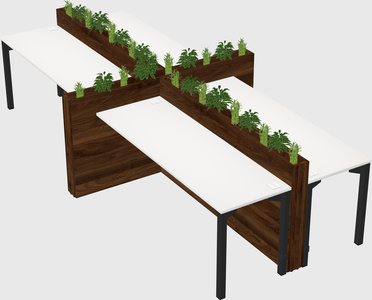 Rectangular shared desk