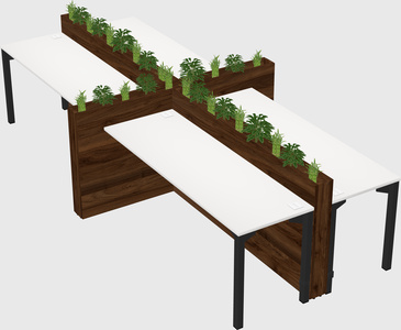 Rectangular shared desk