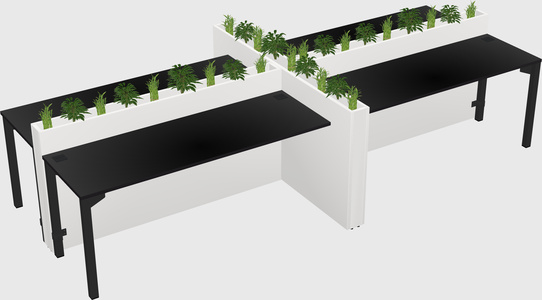 Rectangular shared desk