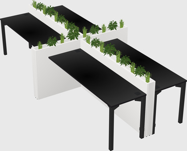 Rectangular shared desk