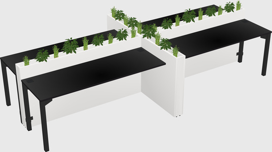 Rectangular shared desk
