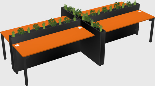 Rectangular shared desk