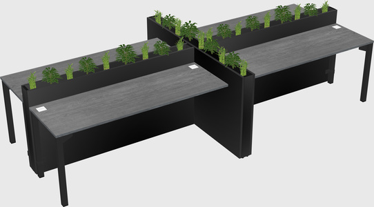 Rectangular shared desk