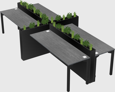 Rectangular shared desk