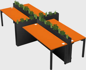 Rectangular shared desk