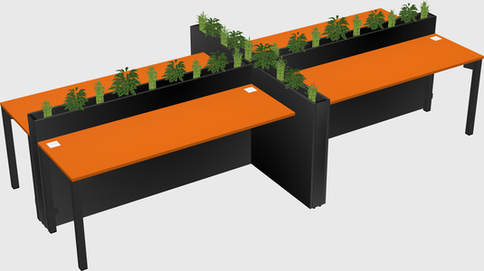 Rectangular shared desk