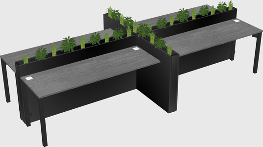 Rectangular shared desk