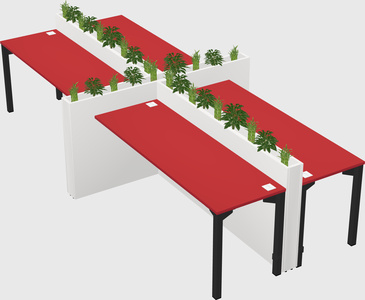 Rectangular shared desk