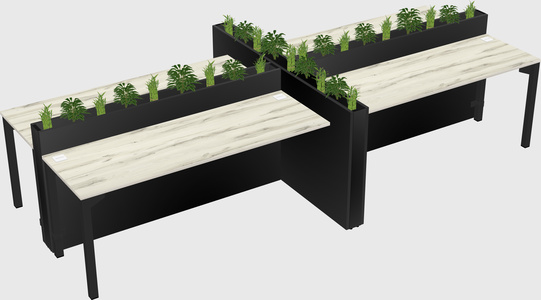 Rectangular shared desk