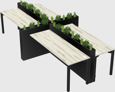 Rectangular shared desk