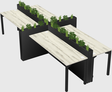 Rectangular shared desk