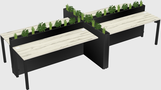 Rectangular shared desk