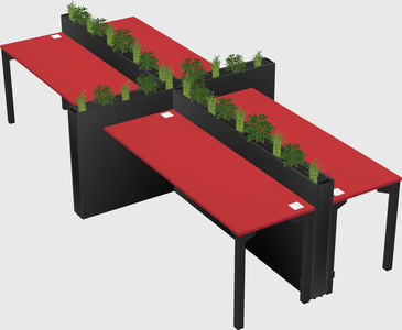 Rectangular shared desk