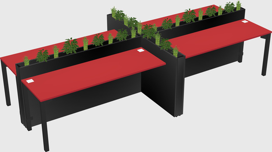 Rectangular shared desk