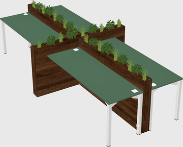 Rectangular shared desk