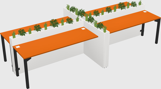 Rectangular shared desk
