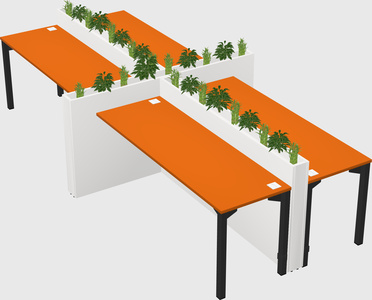 Rectangular shared desk