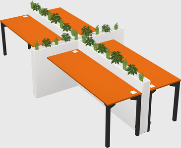 Rectangular shared desk