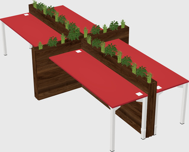 Rectangular shared desk