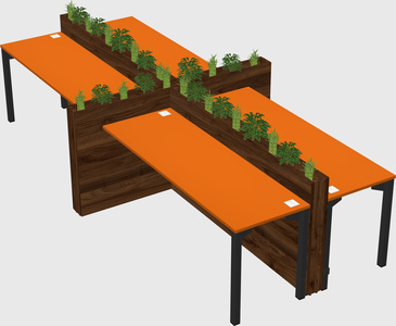 Rectangular shared desk
