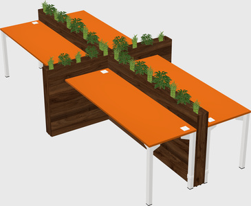 Rectangular shared desk