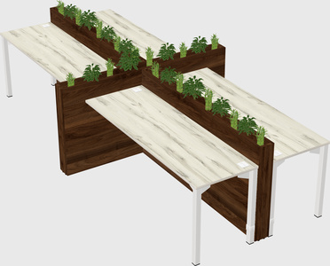 Rectangular shared desk