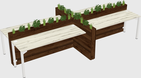 Rectangular shared desk