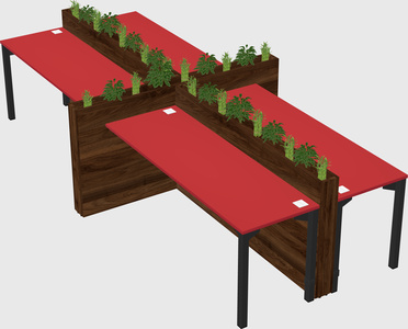 Rectangular shared desk