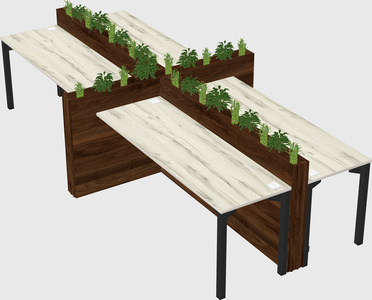 Rectangular shared desk