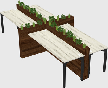 Rectangular shared desk