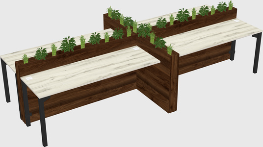 Rectangular shared desk