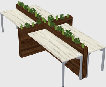 Rectangular shared desk