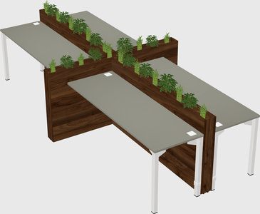 Rectangular shared desk