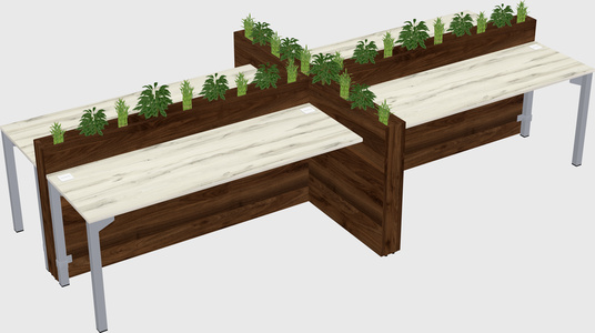 Rectangular shared desk