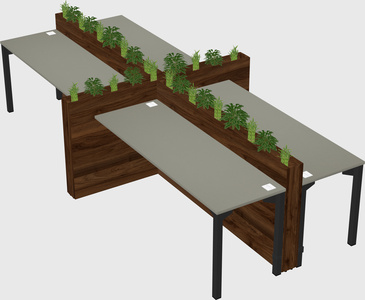 Rectangular shared desk