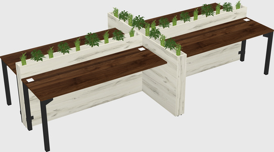 Rectangular shared desk