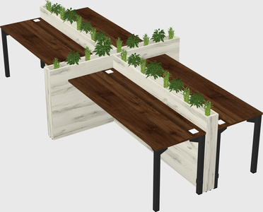 Rectangular shared desk