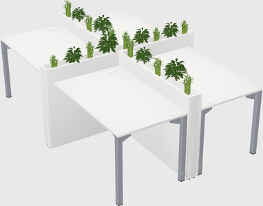 Rectangular shared desk