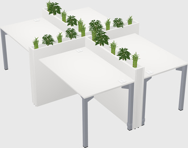 Rectangular shared desk