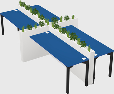 Rectangular shared desk