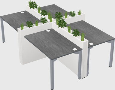 Rectangular shared desk